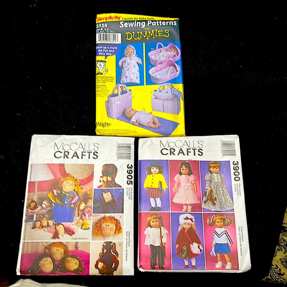 3 un-used sewing Craft Patterns